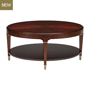 Valeria Stone-Top Oval Coffee Table